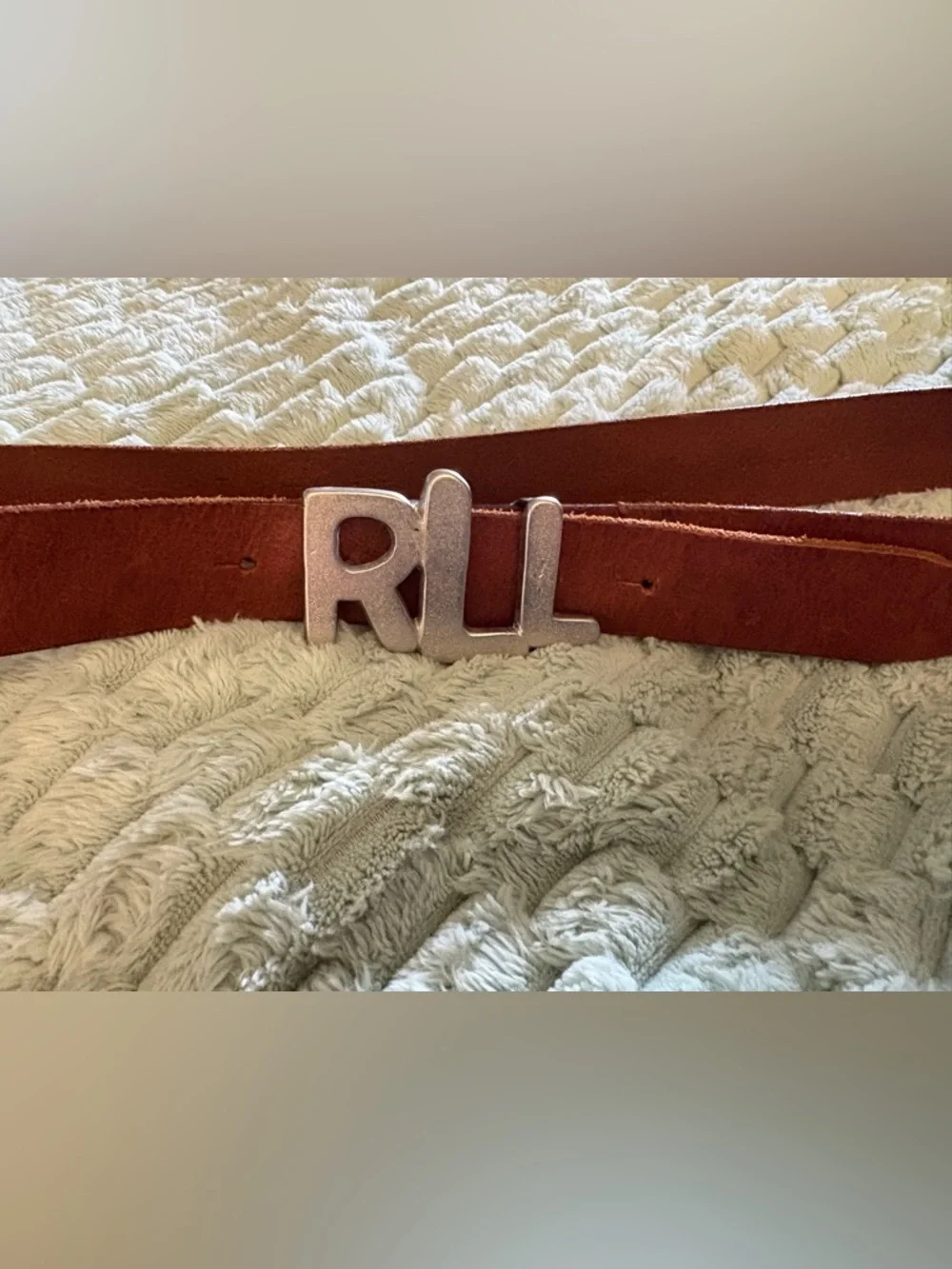 Vintage Rare Lauren  Ralph Lauren Leather Lauren Silver collection 1980s belt